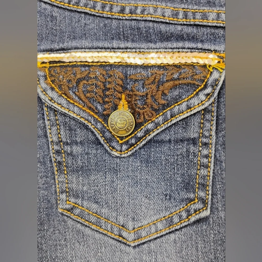 Mary Kate & Ashley Denim Skirt Distressed Girl's Sz 10 Embellishments Sequins